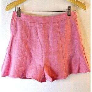 Women's Petal Pink Culotte Shorts‎ Sz M Cotton High Rise Short Festival Summer